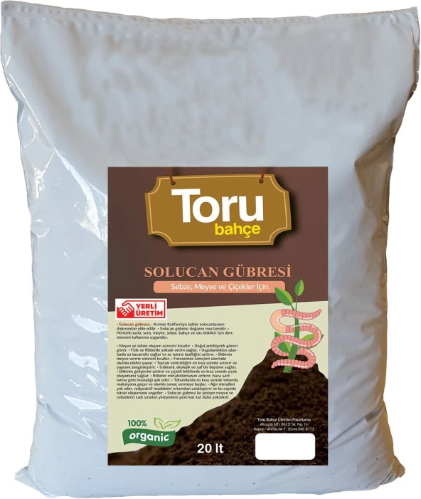 Solucan gübresi Toprak düzenleyici solucan gübresi 20 lt ürün görseli 1