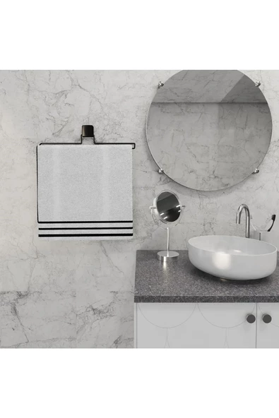Decorev DC-5061 Dekoratif Siyah Uzun Havluluk Yapıştırmalı Banyo Mutfak Siyah Pratik Vidasız Montaj ürün görseli 1