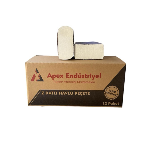 APEX Z PEÇETE EXTRA Çift Katlı  200 Yaprak - 12 Paket %100 SelüloZ ürün görseli 1