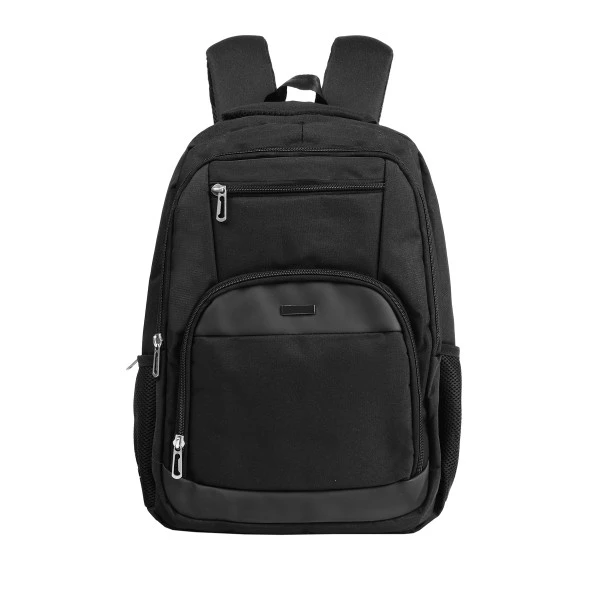 Bagacar Okul ve Günlük Laptop Bölmeli Su Geçirmez Sırt Çantası Siyah ürün görseli 1