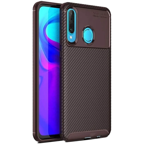 Huawei P30 Lite Karbon Desenli Negro Silikon Kılıf ürün görseli 1