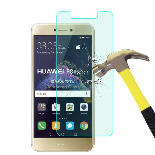 Huawei P8 Lite 2017 Temperli Kırılmaz Cam Ekran Koruyucu ürün görseli 1