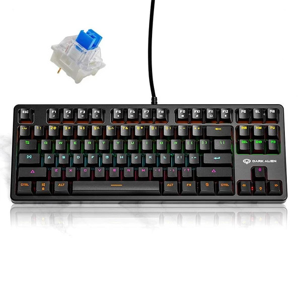 Valkyrie Leaven K870 Blue Switch Mekanik Gaming Oyun Klavyesi RGB 61 Key Mavi Tuş Type-C Klavye Siyah ürün görseli 1