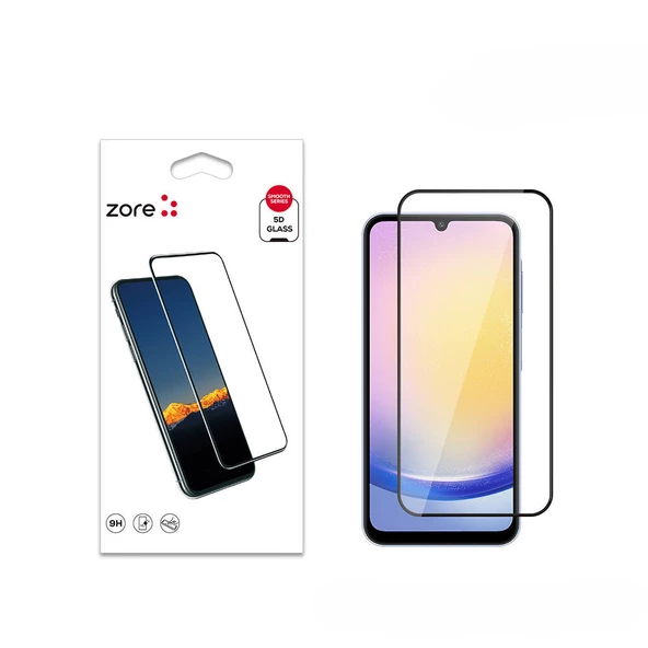 Vendas Samsung Galaxy A25 Zore Kenarları Kırılmaya Dayanıklı Cam Ekran Koruyucu ürün görseli 1