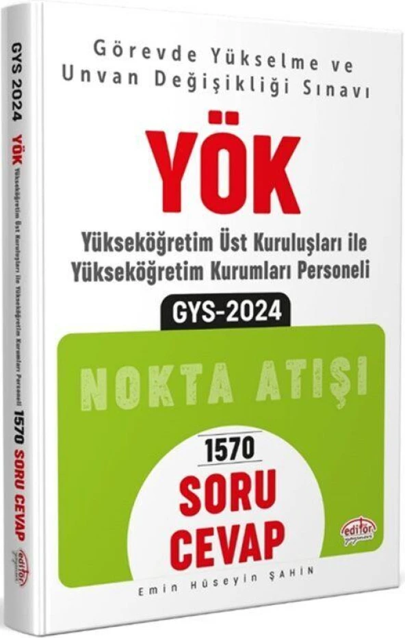 2024 GYS YÖK Nokta Atışı Soru Cevap Editör Yayınları ürün görseli 1