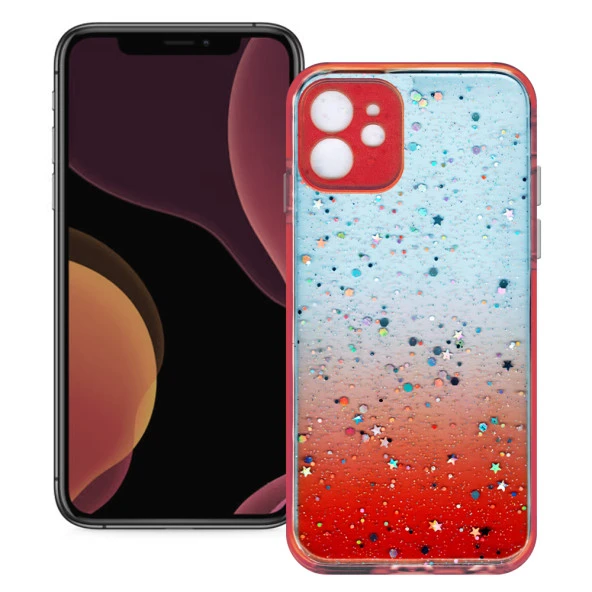 Apple iPhone 12 Simli Şeffaf Sert Slikon Kılıf ürün görseli 1