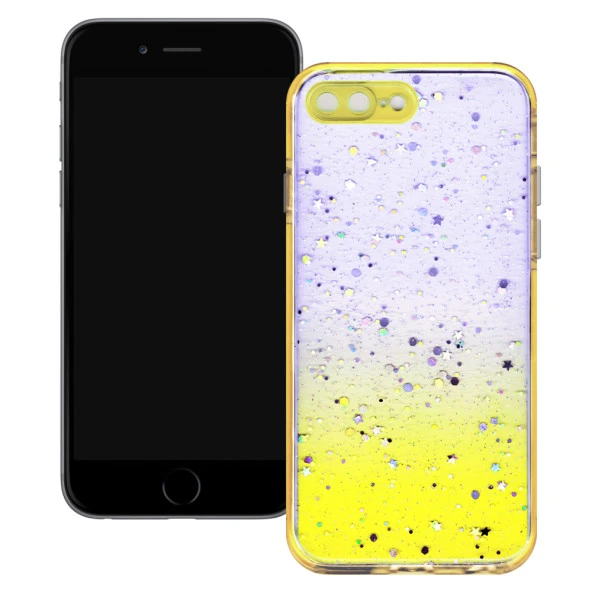 Apple iPhone 7 Plus / iPhone 8 Plus Simli Şeffaf Sert Slikon Kılıf - Resim 6