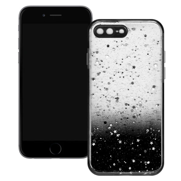Apple iPhone 7 Plus / iPhone 8 Plus Simli Şeffaf Sert Slikon Kılıf - Resim 7