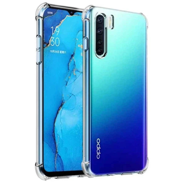 Oppo Reno 3 Shock Absorbing Darbe Emicili Şeffaf Silikon Kılıf ürün görseli 1