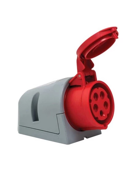 Mete Enerji 406607V 5x16A Ip44 Duvar Prizi Eğik Gövdeli Vidalı Bağlantı 380 415 V ürün görseli 1