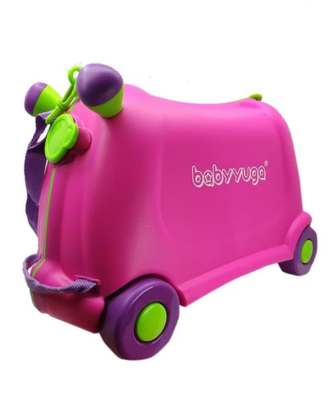 Yuga Tekerlekli Çocuk Valizi Pembe - Resim 5