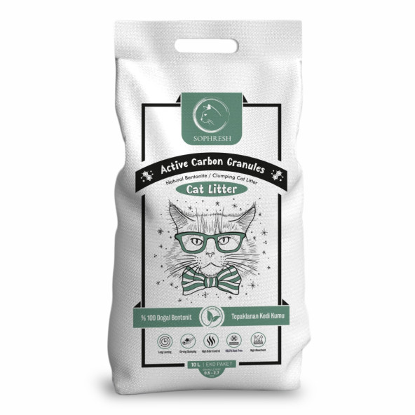 SOPHRESH AS250 Aktif Karbonlu Granüllü10 Lt Kedi Kumu / Cat Litter ürün görseli 1