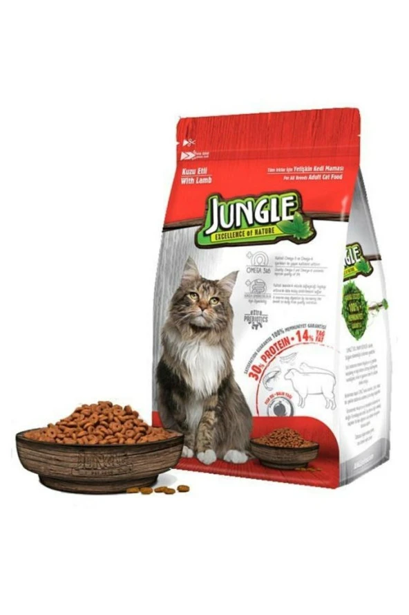 Jungle Kuzu Etli 1.5 kg Yetişkin Kuru Kedi Maması ürün görseli 1