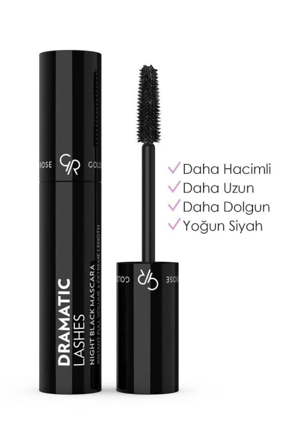 Golden Rose Dramatic Lashes Night Black Mascara Instant Full Volume Extreme Length ürün görseli 1