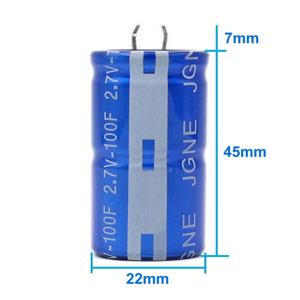 100F 2.7V Süpercap 22x45mm DIP Süper Kapasitör Enerji Depolama Güneş Rüzgar Akü Batarya Güç ürün görseli 1