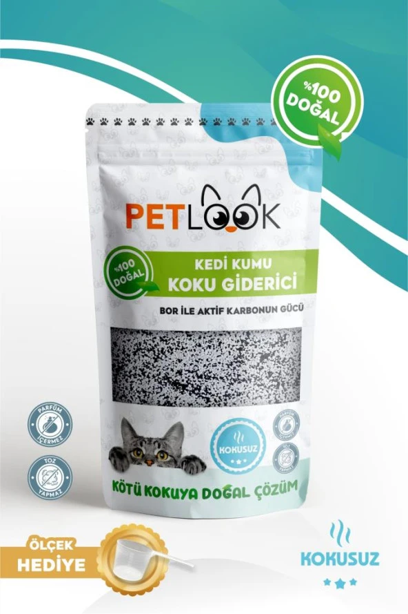 Petlook Active Carbon Kedi Kumu Koku Giderici Kokusuz 300 gr ürün görseli 1