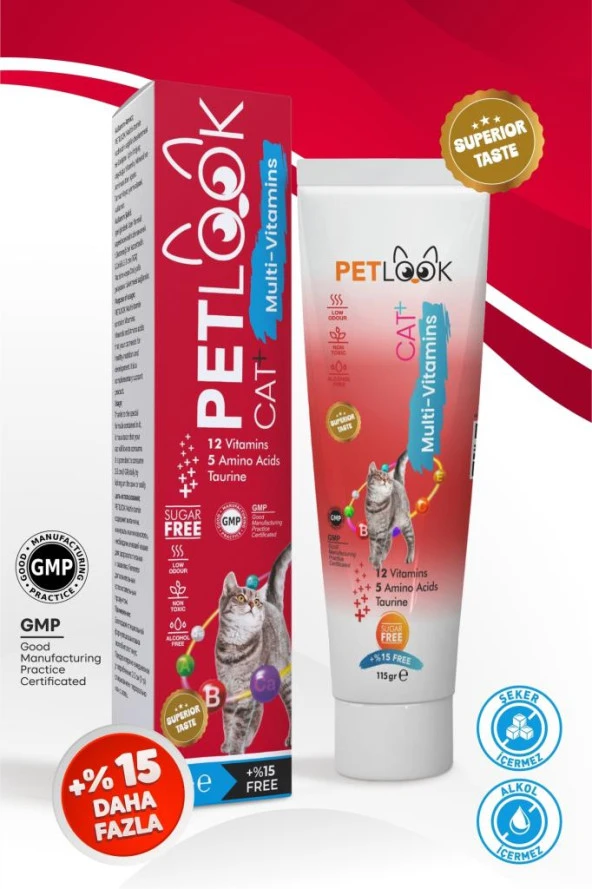 Petlook Kediler İçin Malt + Multi Vitamin Macunu 115 gr ürün görseli 1