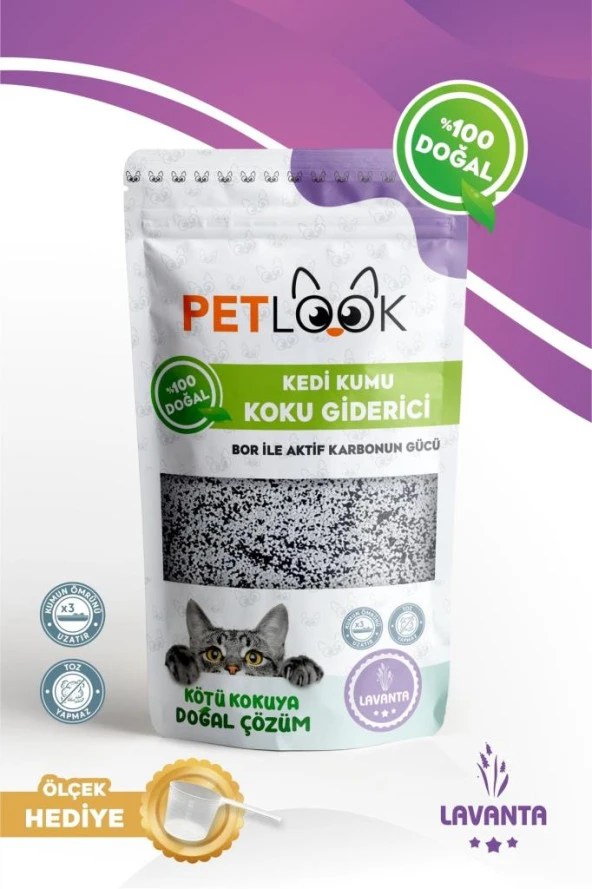 Petlook Active Carbon Kedi Kumu Koku Giderici Lavanta Kokulu 300 gr ürün görseli 1