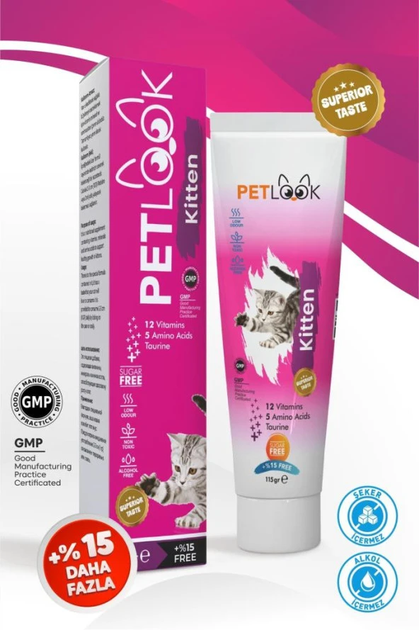 Petlook Kitten Yavru Kediler İçin Malt Macun 115 gr ürün görseli 1