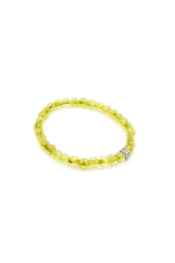 Hakiki Doğal Olivin Peridot Taşı Bileklik 6 Mm ürün görseli 1