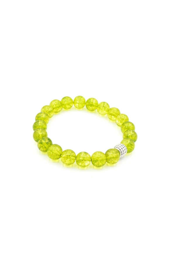 Hakiki Doğal Olivin Peridot Taşı Bileklik 10 Mm ürün görseli 1