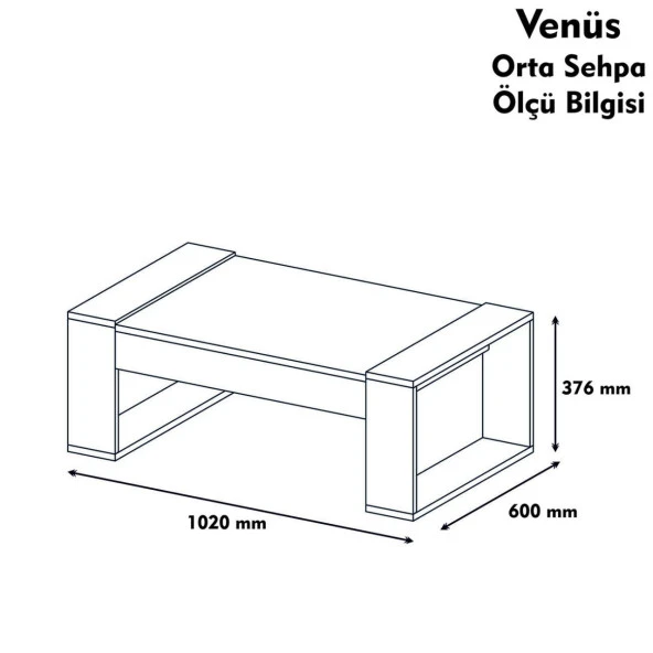 Variant Mobilya Venüs Orta Sehpa - Ceviz / Krem - Resim 3