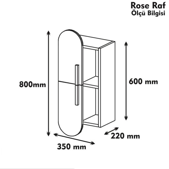Variant Mobilya Rose Duvar Rafı Kitaplık - Ceviz / Beyaz ürün görseli 1