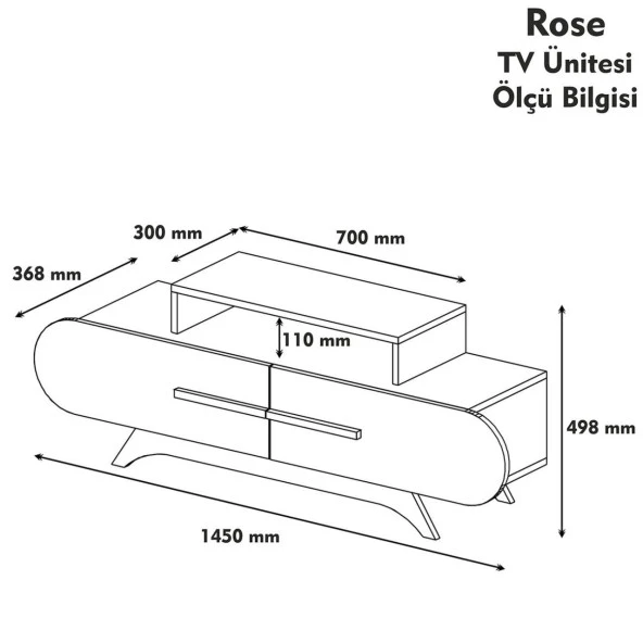 Variant Mobilya Rose Tv Ünitesi - Ceviz / Krem - Resim 3