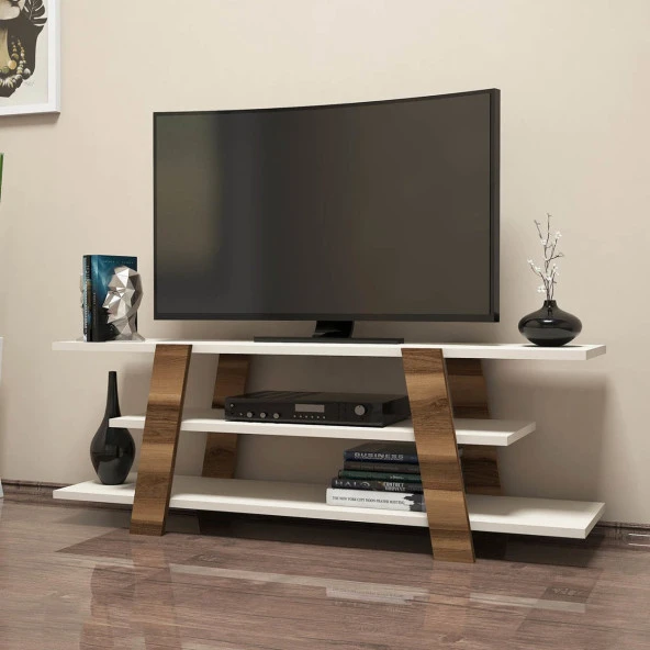 Variant Mobilya Flower Tv Ünitesi - Ceviz / Krem ürün görseli 1