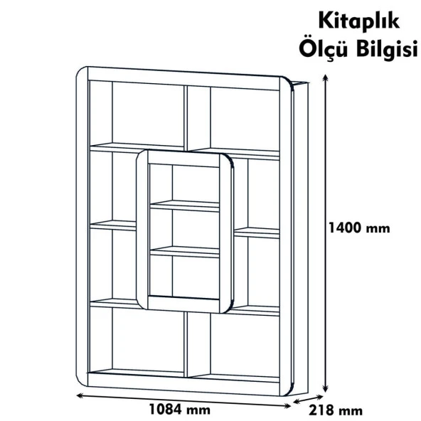 Variant Mobilya Orkide Kitaplık - Beyaz / Sarı - Resim 2