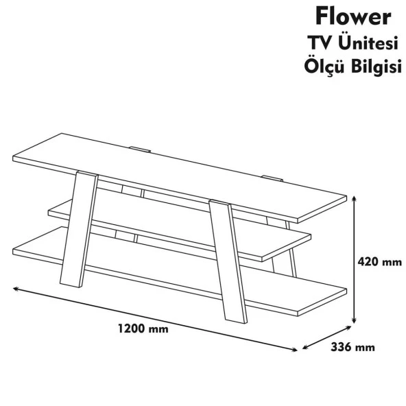 Variant Mobilya Flower Tv Ünitesi - Ceviz / Beyaz - Resim 3