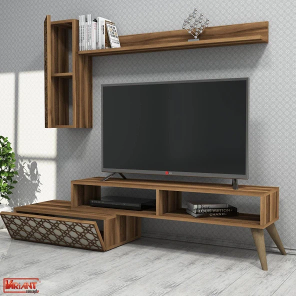 Variant Mobilya Planet Tv Ünitesi Ve Orta Sehpa Takımı - Ceviz / Krem ürün görseli 1