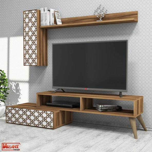 Variant Mobilya Planet Tv Ünitesi Ve Orta Sehpa Takımı - Ceviz / Beyaz ürün görseli 1