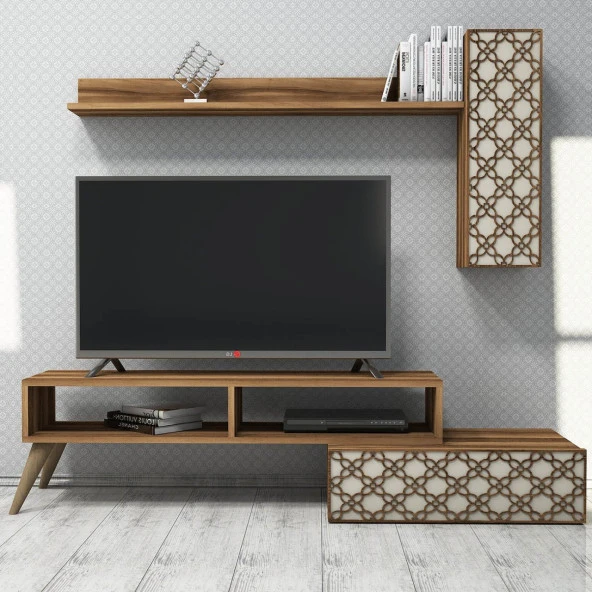 Variant Mobilya Planet Tv Ünitesi - Ceviz / Krem - Resim 5