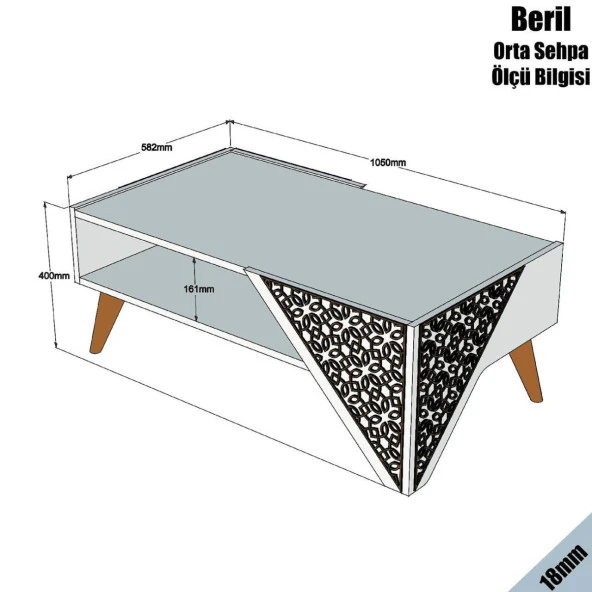 Variant Mobilya Beril Orta Sehpa - Beyaz ürün görseli 1