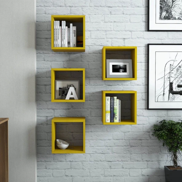 Variant Mobilya Box Duvar Rafı - Sarı ürün görseli 1