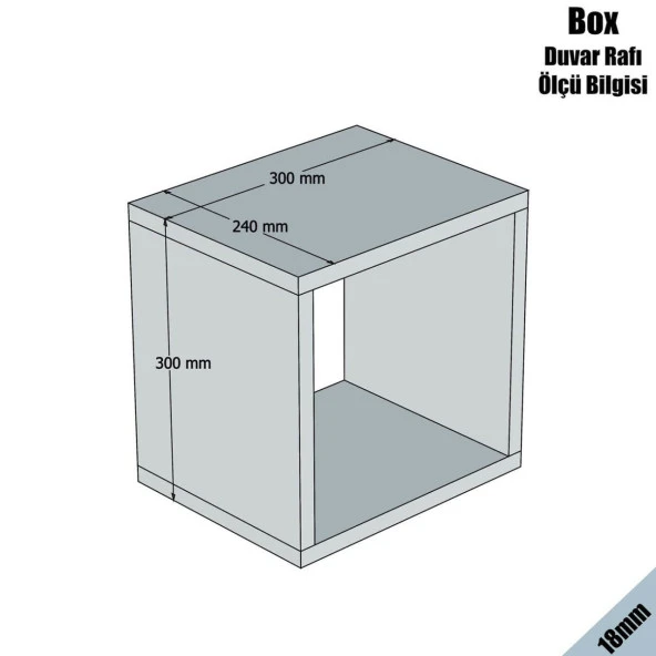 Variant Mobilya Box Duvar Rafı - Mavi - Resim 2