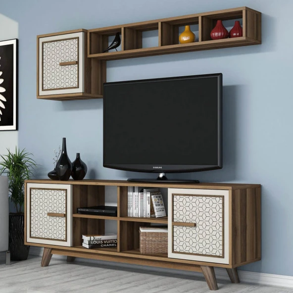 Variant Mobilya Ayla Tv Ünitesi - Ceviz/Krem - Resim 3