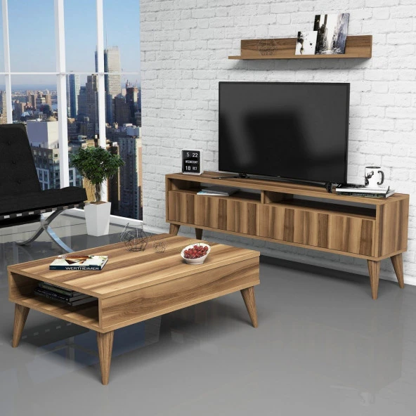 Variant Mobilya Best Tv Ünitesi Ve Orta Sehpa Takımı - Ceviz ürün görseli 1