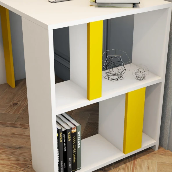 Variant Mobilya Lima Çalışma Masası - Beyaz / Sarı - Resim 3