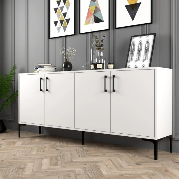 Variant Mobilya Kiev Konsol - Beyaz / Beyaz - Resim 2