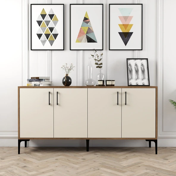 Variant Mobilya Kiev 160Cm Konsol - Ceviz / Krem ürün görseli 1
