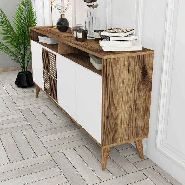 Variant Mobilya Milan 160Cm Konsol - Ceviz / Beyaz - Resim 2