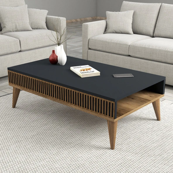Variant Mobilya Milan Orta Sehpa - Ceviz / Antrasit - Resim 2