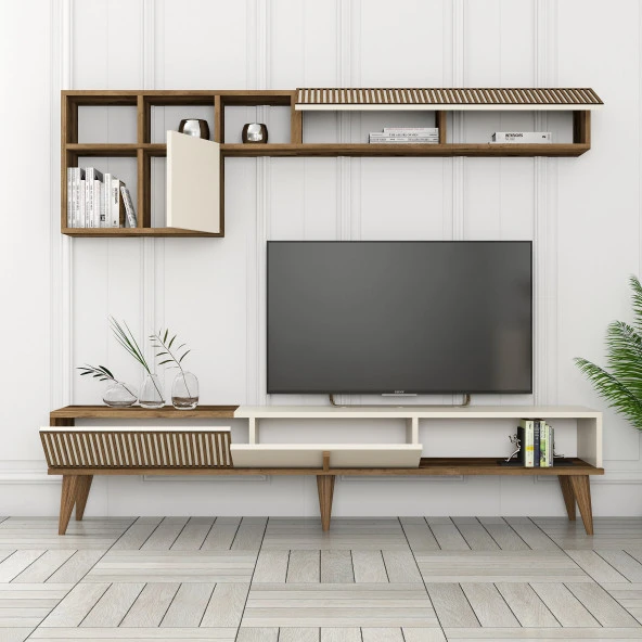 Variant Mobilya Milan Tv Ünitesi - Ceviz / Krem - Resim 4
