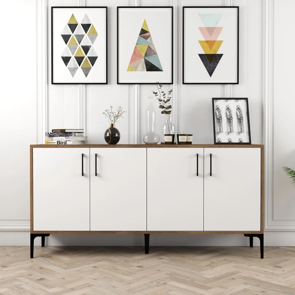 Variant Mobilya Kiev 160Cm Konsol - Ceviz / Beyaz ürün görseli 1