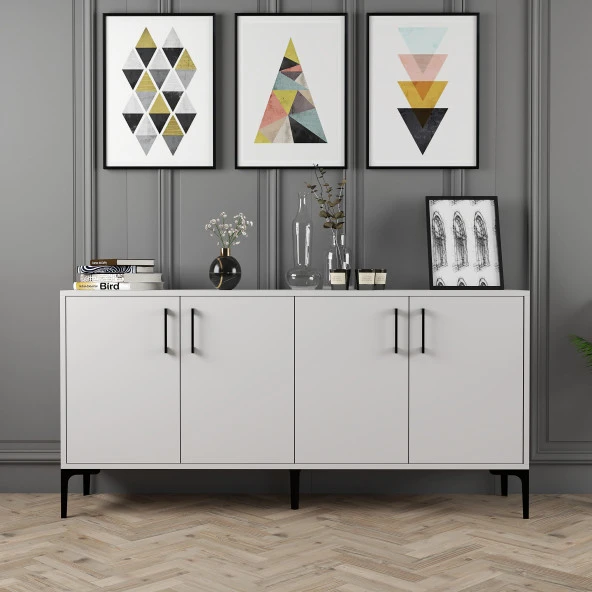 Variant Mobilya Kiev 160Cm Konsol - Beyaz / Beyaz ürün görseli 1