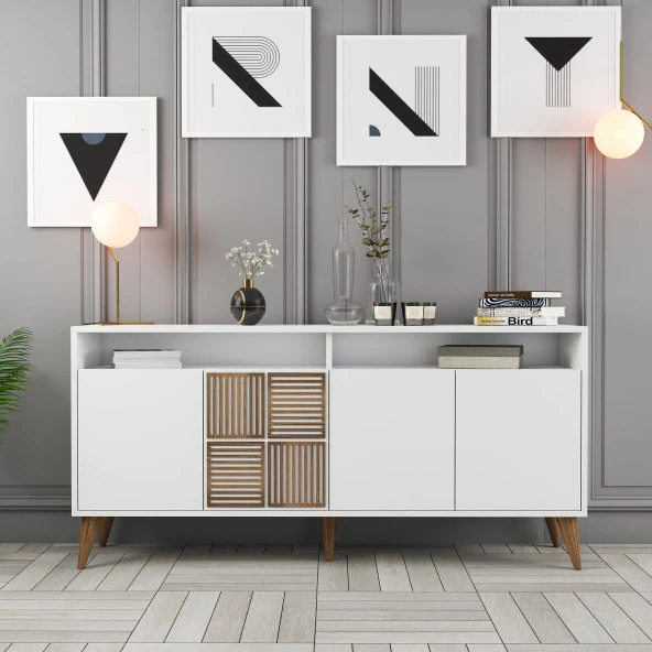 Variant Mobilya Milan 160Cm Konsol - Beyaz / Beyaz - Resim 5