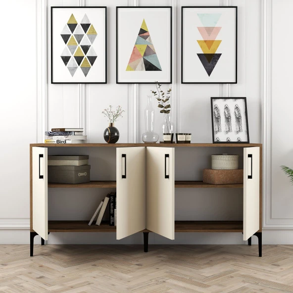 Variant Mobilya Kiev 160Cm Konsol - Ceviz / Krem - Resim 3