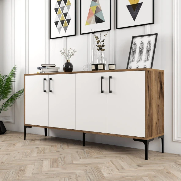 Variant Mobilya Kiev 160Cm Konsol - Ceviz / Beyaz - Resim 2